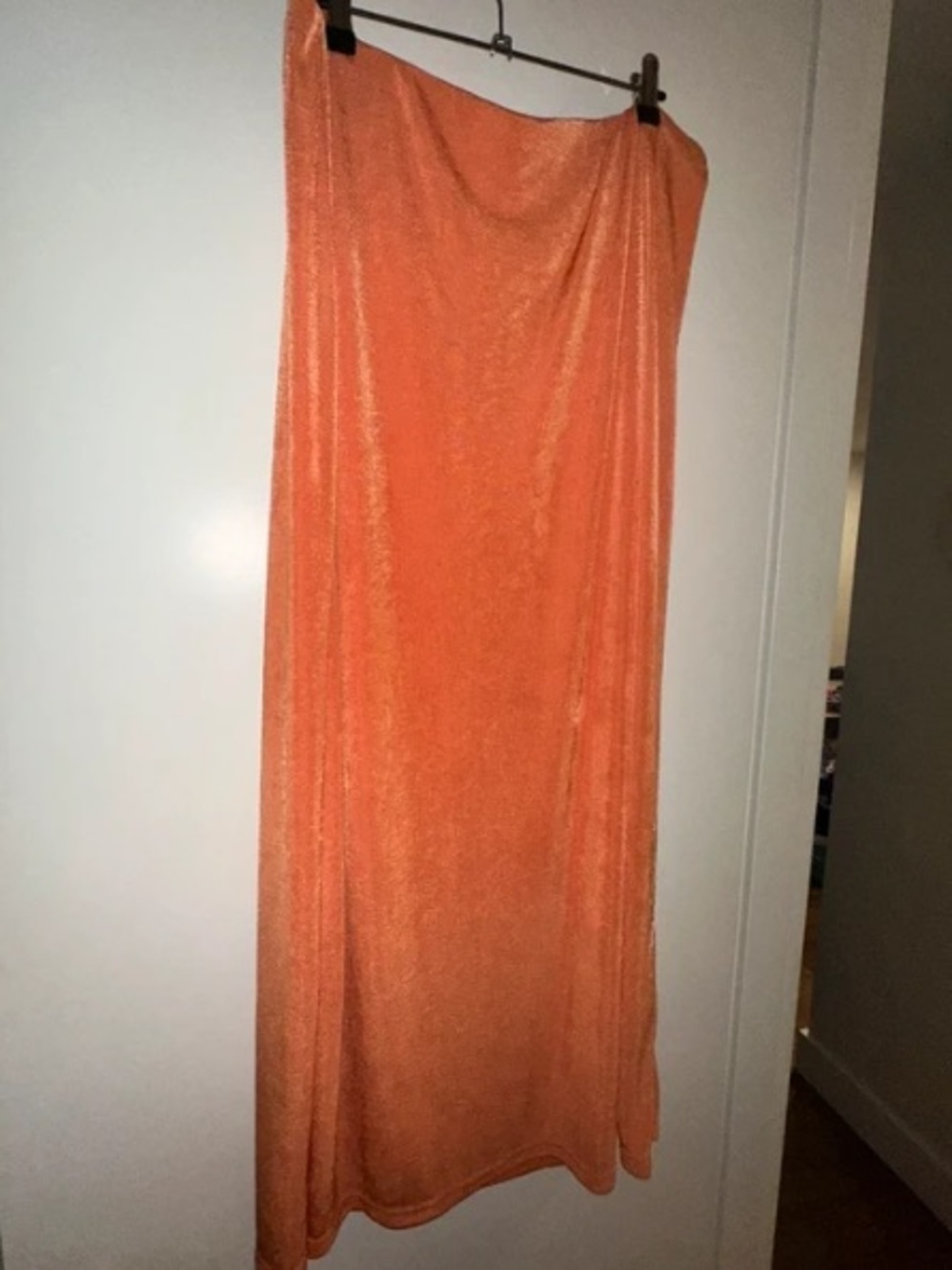 Fay Orange Velvet Maxi Skirt